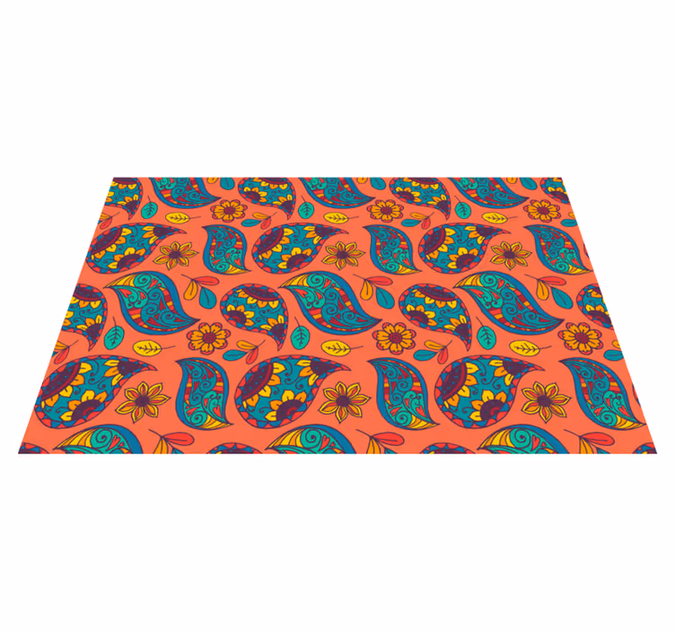 Kukkainen paisley-kuvio kukka vinyylimatto - Tenstickers