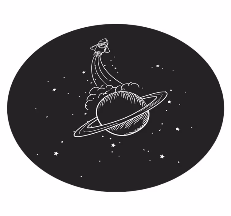 Raketti tähdillä Vauvan huoneen vinyylimatto - Tenstickers