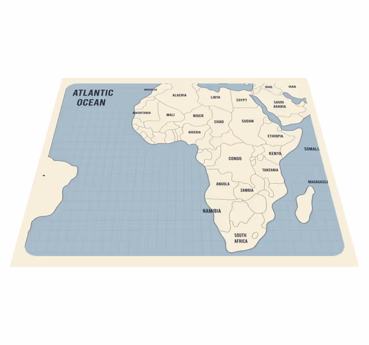 Afrikan karttakortti maailmakartta vinyylimatto - Tenstickers