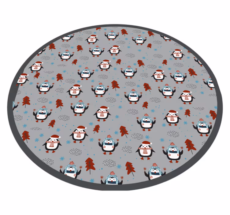 Juhla pingviini-aihe jouluinen vinyylimatto - Tenstickers
