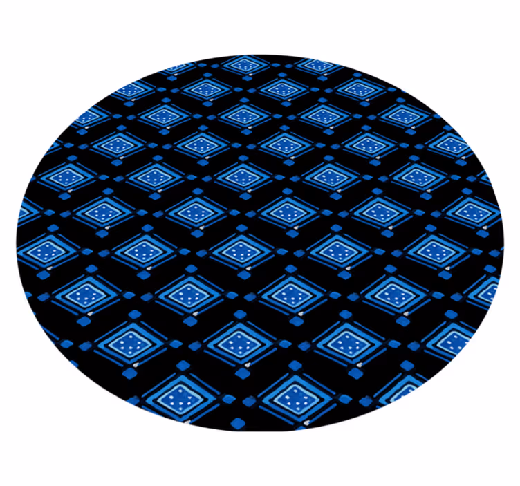 Sininen timanttikuvio geometrinen vinyylimatto - Tenstickers