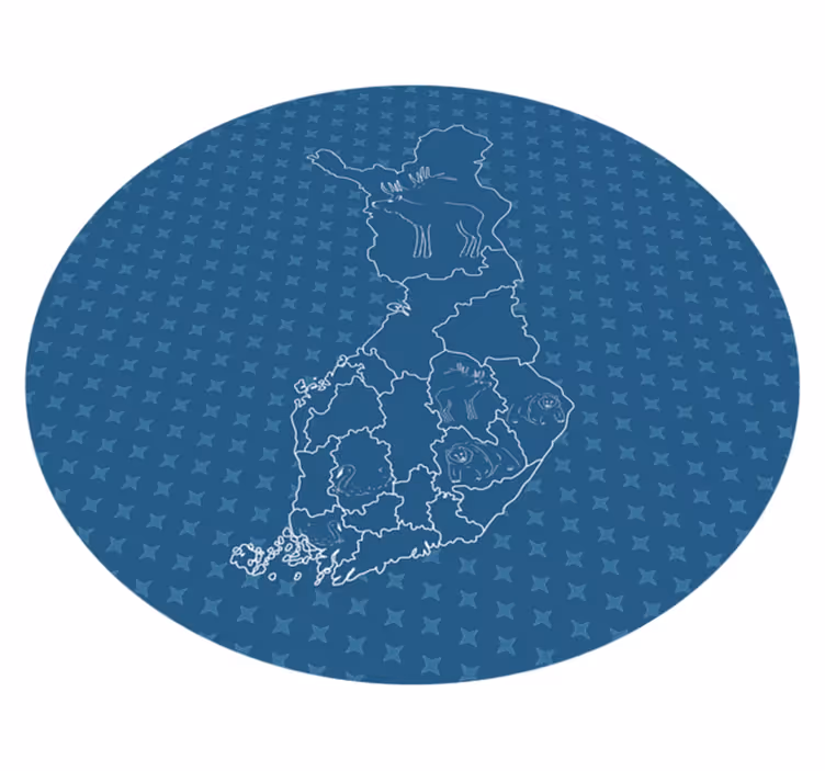 Suomi kartta eläimistöllä maailmakartta vinyylimatto - Tenstickers