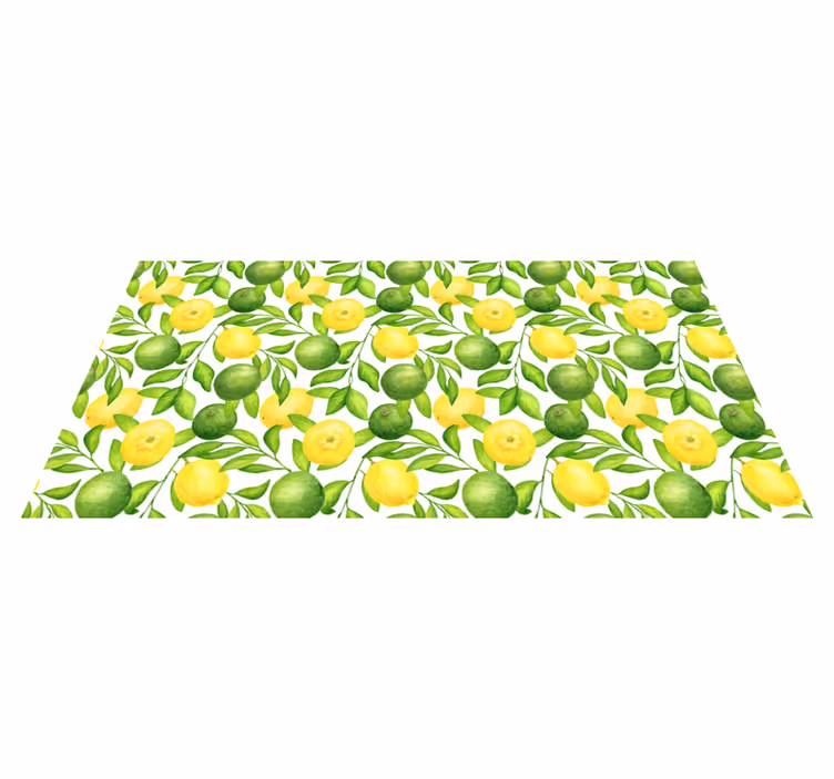 Sitruunat ja limetit kukka vinyylimatto - Tenstickers