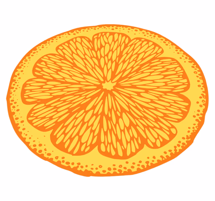 Oranssi sitrusviipale keittiön vinyylimatto - Tenstickers