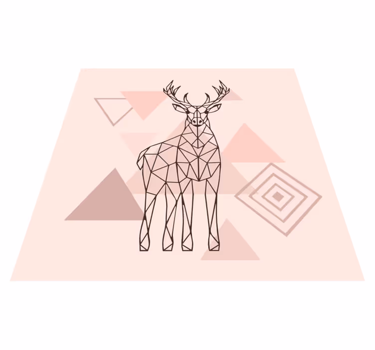 Geometrinen peurataide Vinyylimatto makuuhuoneeseen - Tenstickers