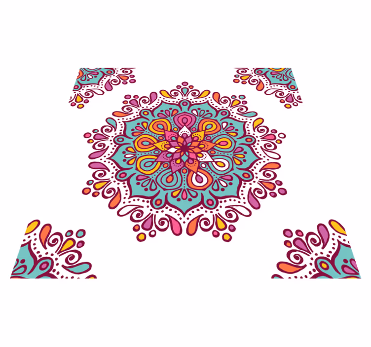 Värikäs monimutkainen kuvio mandala vinyylimatto - Tenstickers