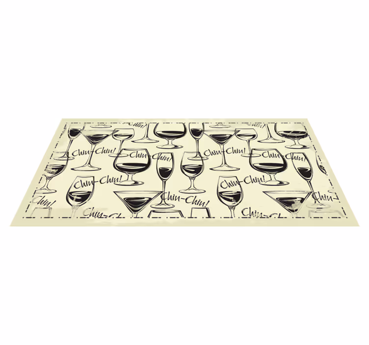 Kippis-viinilasit keittiön vinyylimatto - Tenstickers