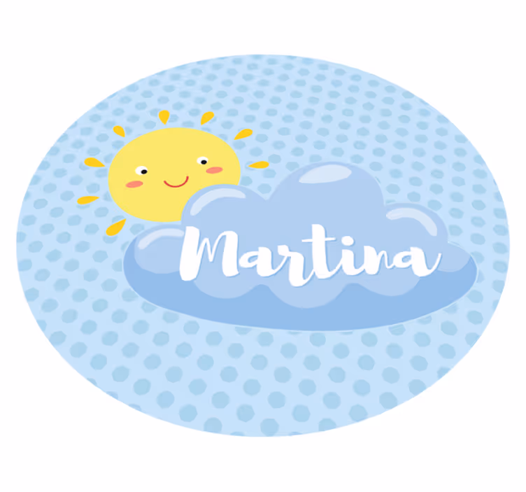 Aurinko ja pilvi nimellä vinyylimatto - Tenstickers