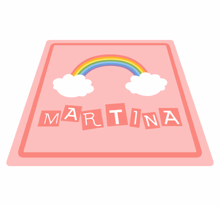 Sateenkaaren nimen näyttö nimi vinyylimatto - Tenstickers