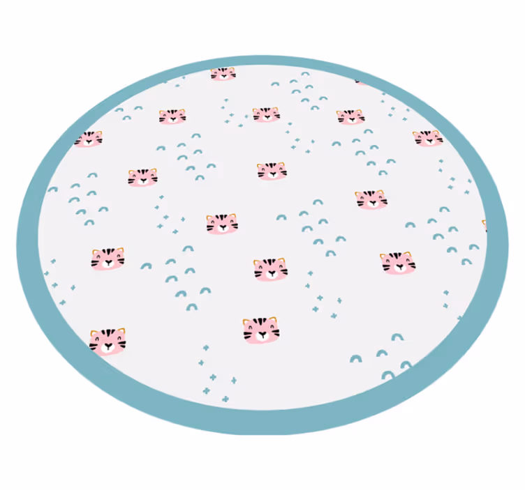 Sinisiä sateenkaaria ja vaaleanpunaisia kissoja vinyylimatto - Tenstickers