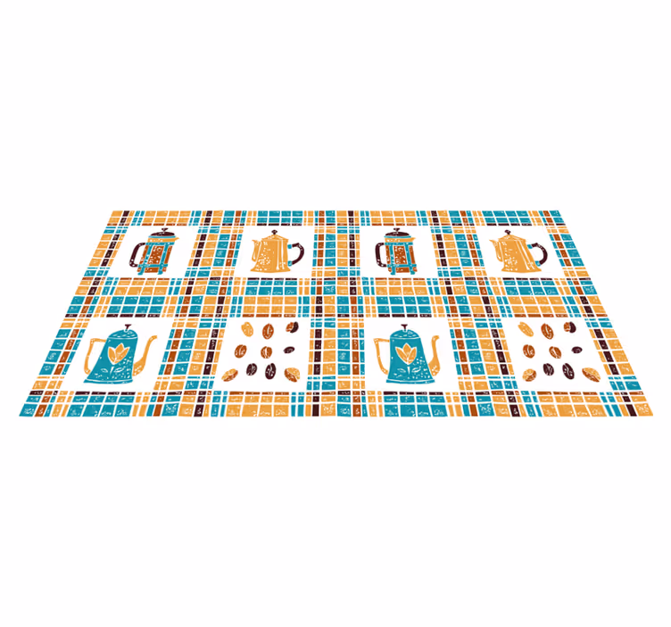 Kahvipannun mosaiikki keittiön vinyylimatto - Tenstickers
