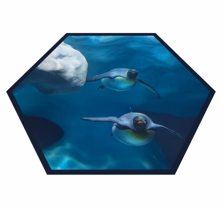 Pingviini uintikohtaus eläin vinyylimatto - Tenstickers