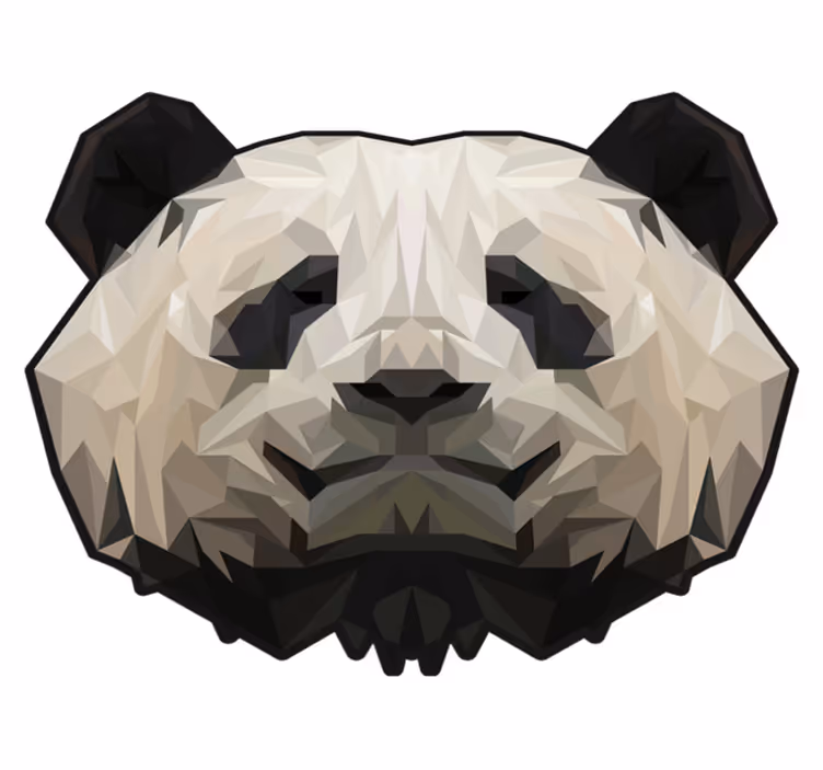 Geometrinen panda eläin vinyylimatto - Tenstickers