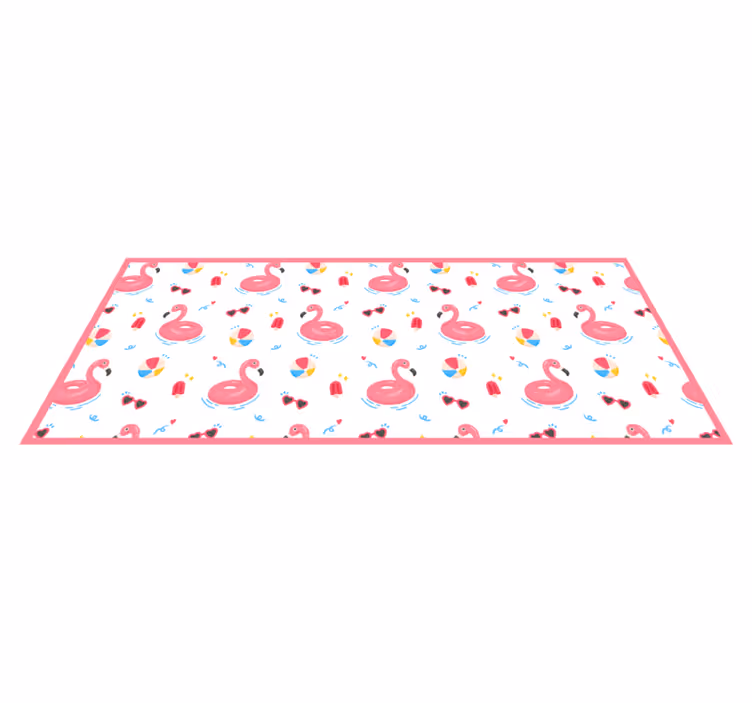 Flamingo kesäsuunnittelu keittiön vinyylimatto - Tenstickers
