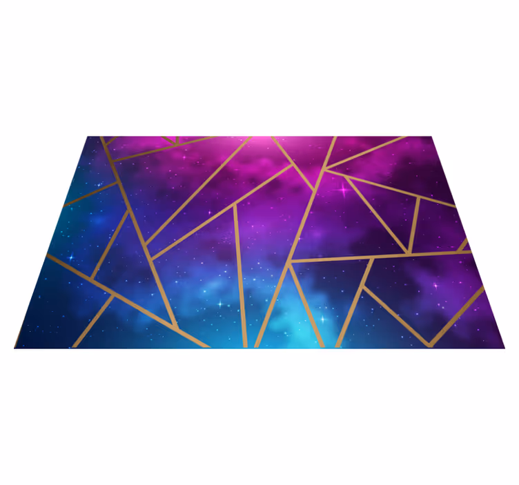 Kosminen sininen ja violetti kuvio geometrinen vinyylimatto - Tenstickers