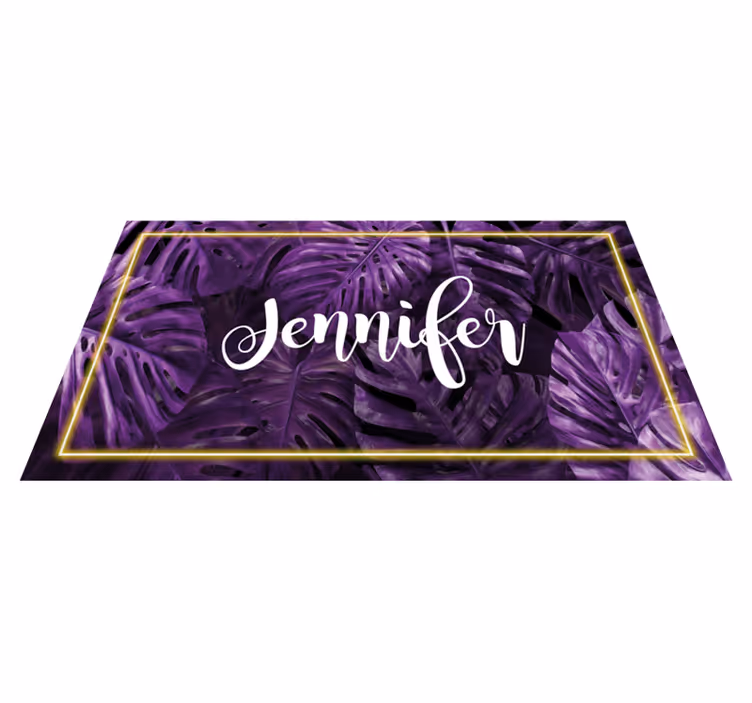 Violetti monstera nimellä Vinyylimatto makuuhuoneeseen - Tenstickers