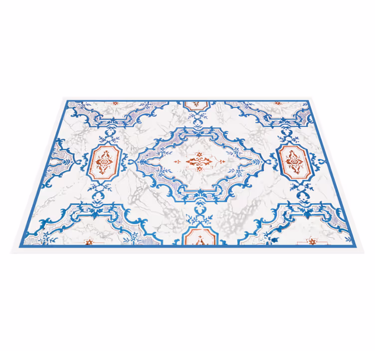 Elegantit siniset kuviot marmori vinyylimatto - Tenstickers