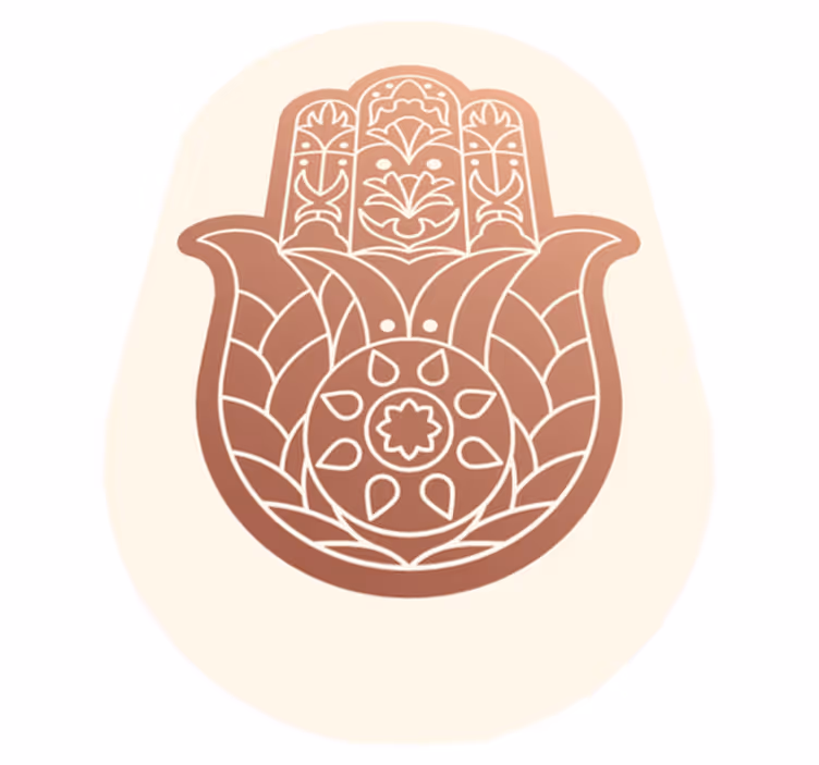 Beige fatiman käsi mandala vinyylimatto - Tenstickers