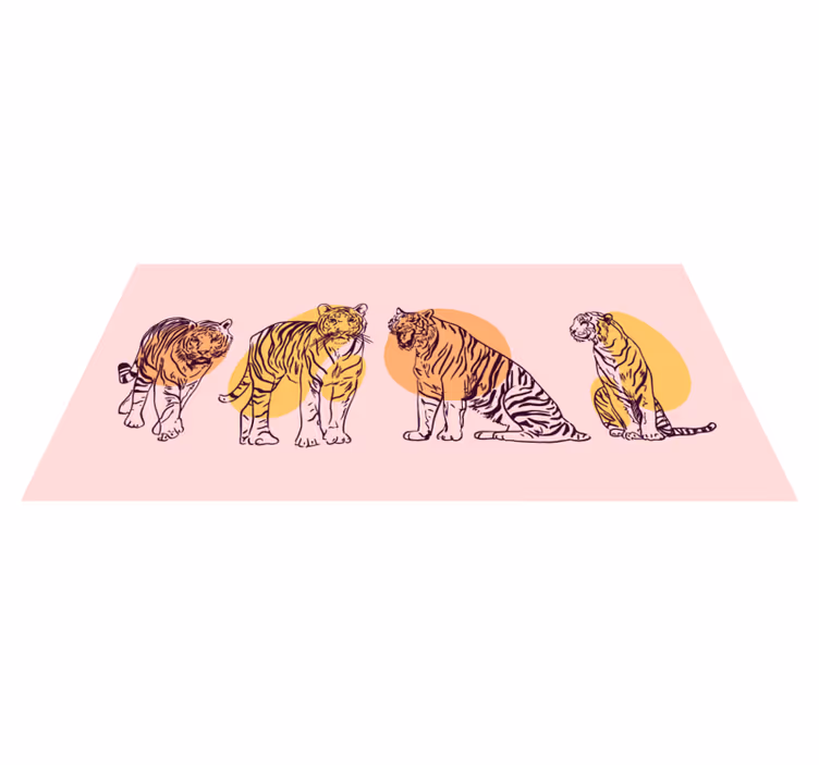 Kehystetty tiikerikuva eläin vinyylimatto - Tenstickers