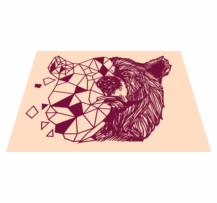Geometrinen karhun pää eläin vinyylimatto - Tenstickers