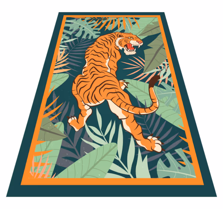 Tiikeri möly eläin vinyylimatto - Tenstickers