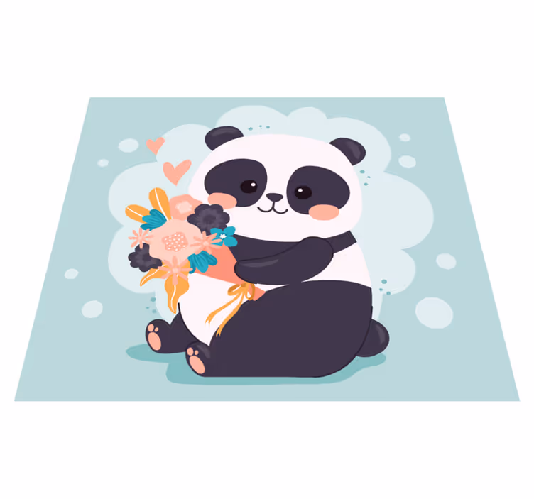 Onnellinen panda kasvot eläin vinyylimatto - Tenstickers