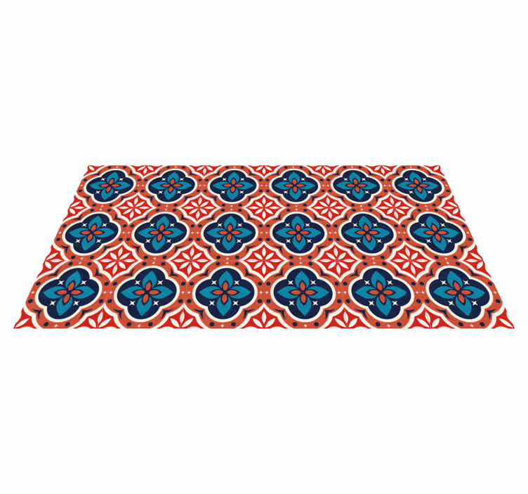 Värikäs kasvi-inspiroitu mosaiikkivinyylimatto - Tenstickers