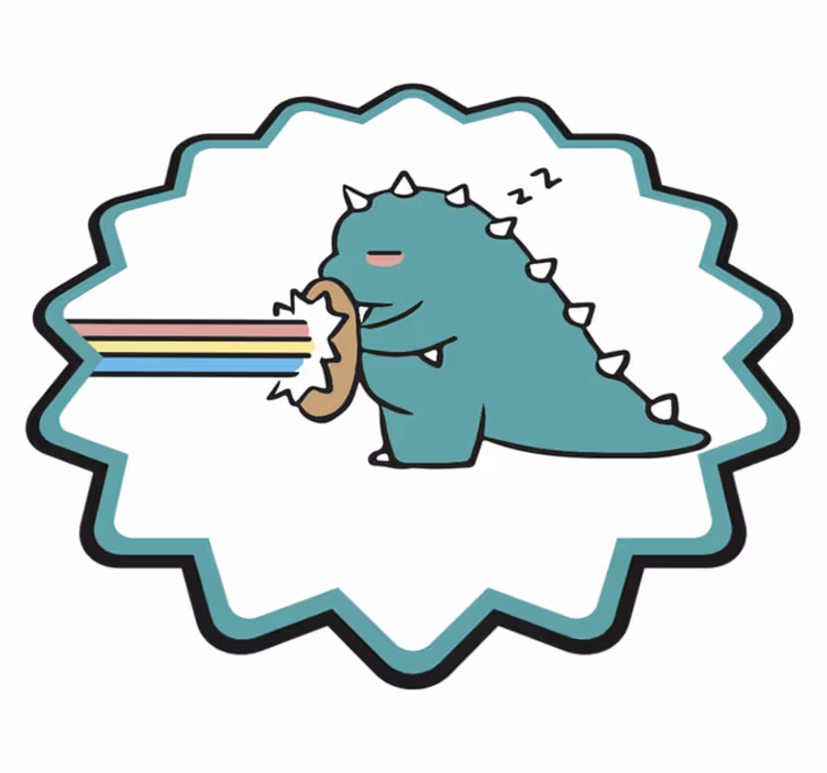 Dinosauruksen sateenkaaren hengitys vinyylimatto - Tenstickers