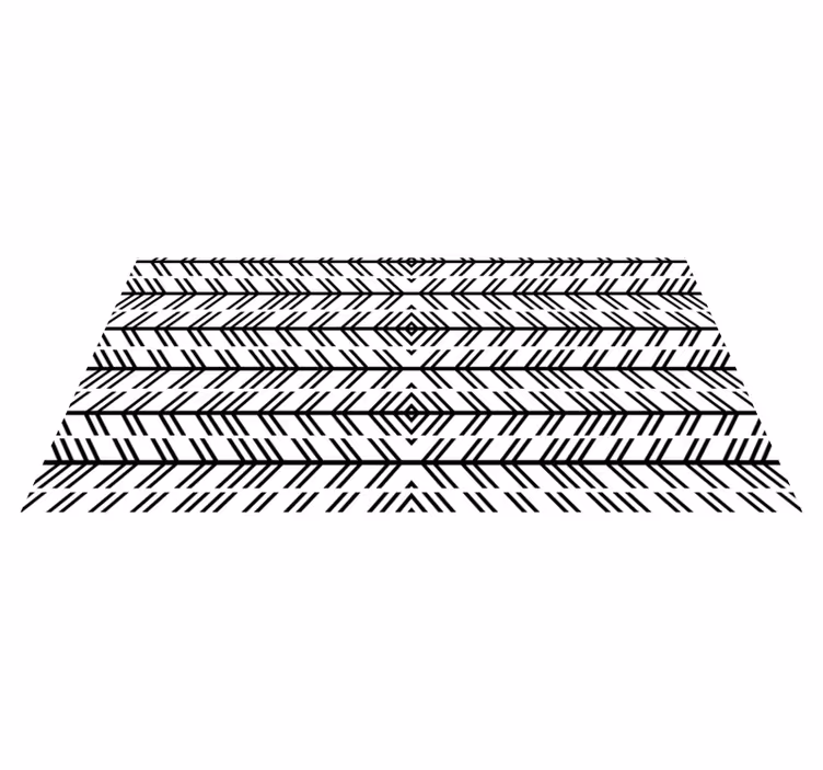 Mustat chevron-viivat raidallinen vinyylimatto - Tenstickers