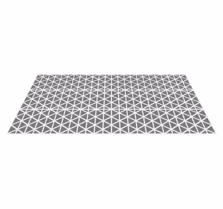 Harmaa ja valkoinen kolmion keittiö vinyylimatto geometrinen - Tenstickers