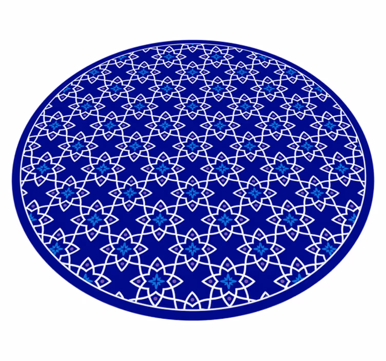 Taivaansininen kukkakuosi mosaiikkivinyylimatto - Tenstickers