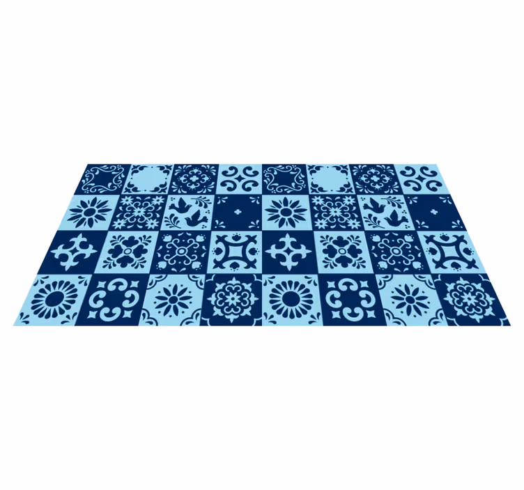Sininen mosaiikki kaakeli vinyylimatto - Tenstickers