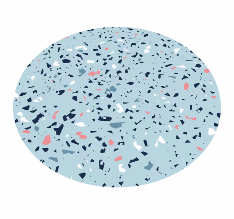 Sininen terrazzo-tyyli keittiön vinyylimatto - Tenstickers