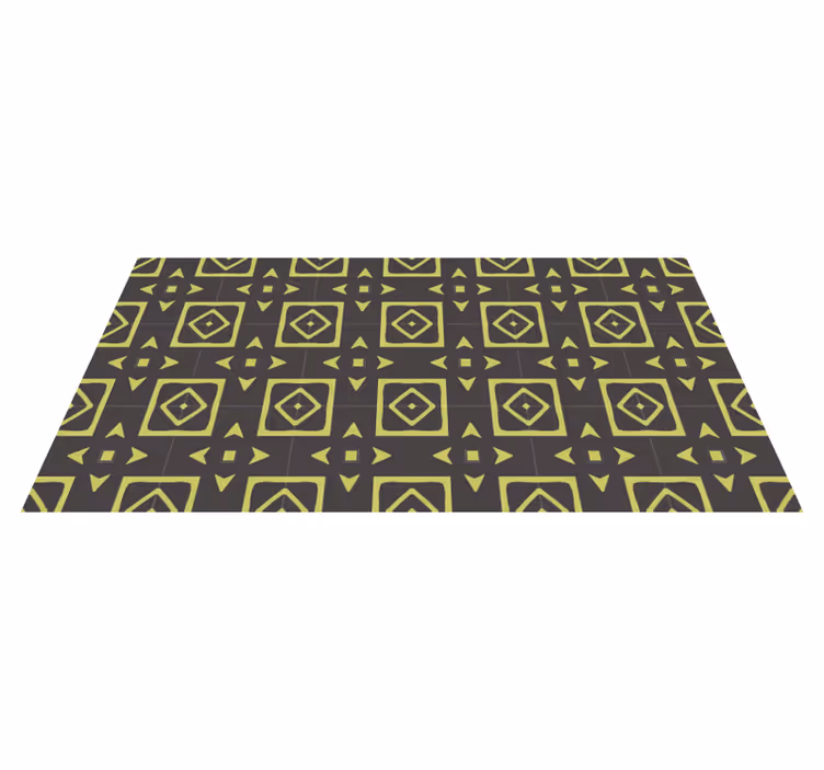 Keltainen timanttikuvio geometrinen vinyylimatto - Tenstickers