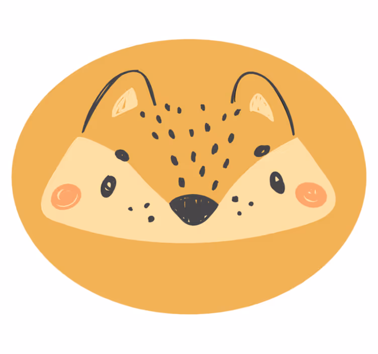 Söpö ketun naama vauvan huoneen vinyylimatto - Tenstickers