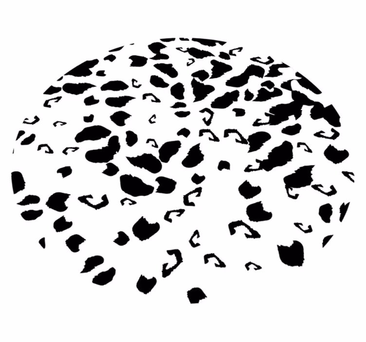 Mustavalkoinen leopardikuvio vinyylimatto eläinpainatus - Tenstickers