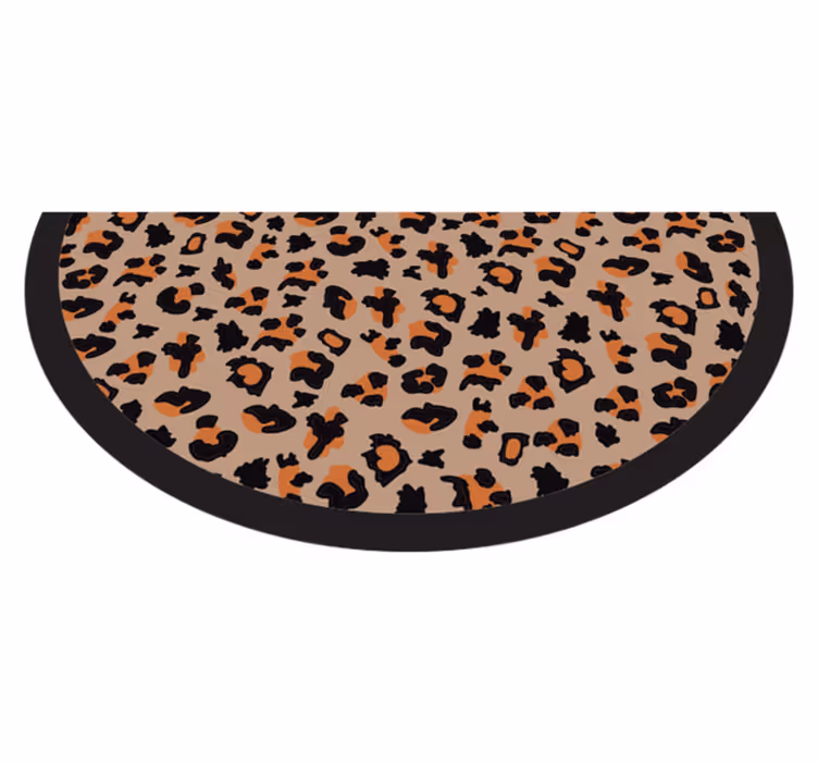 Puoli pyöreä leopardimatot vinyylimatto eläinpainatus - Tenstickers