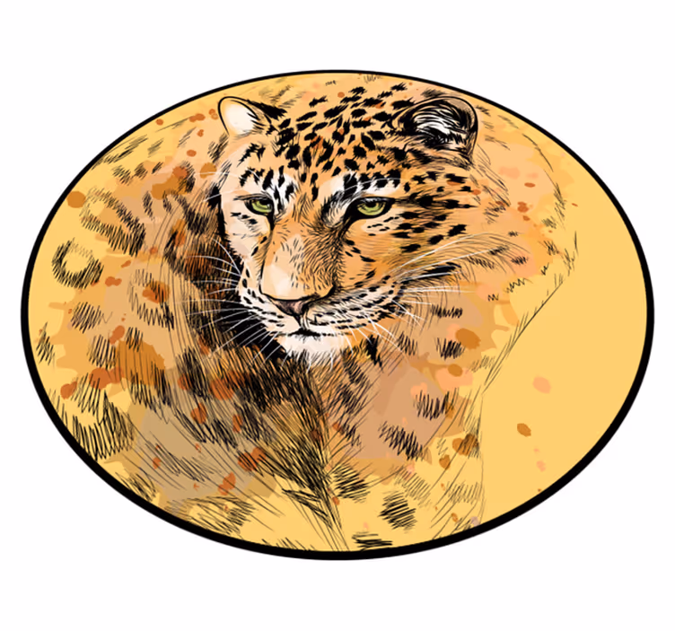 Leopardin kasvot eläin vinyylimatto - Tenstickers