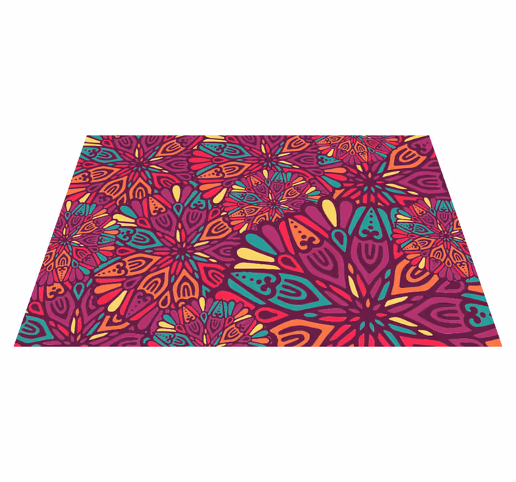 Elinvoimainen purppurakuosi mandala vinyylimatto - Tenstickers