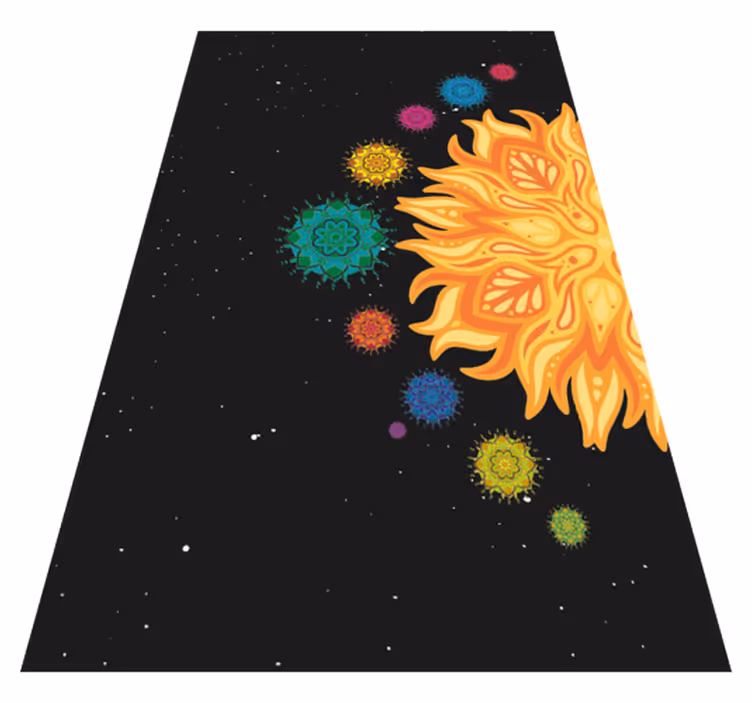 Värikäs auringonpurkausaihe mandala vinyylimatto - Tenstickers