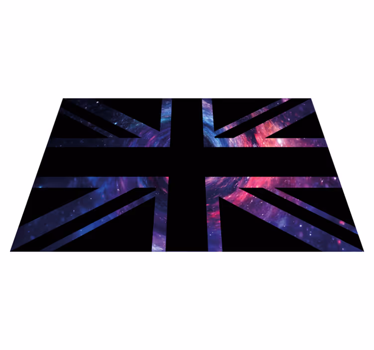 Galaktinen union jack maailmakartta vinyylimatto - Tenstickers