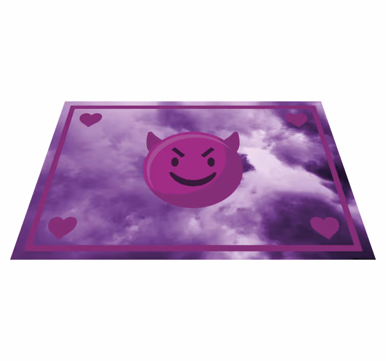 Hymyilevä paholainen emoji teinin vinyylimatto - Tenstickers