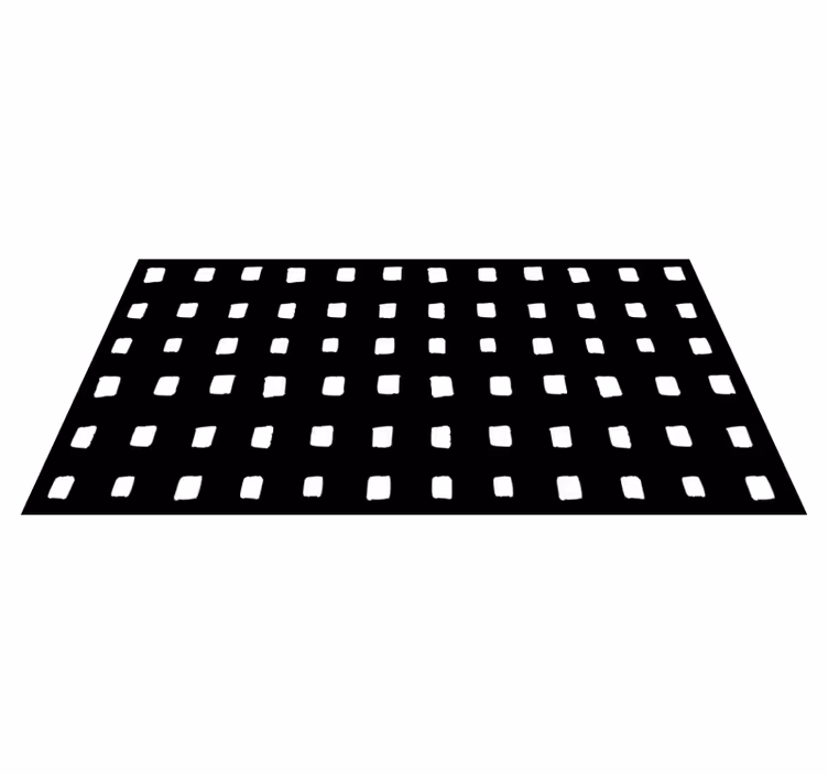 Mustavalkoinen neliökuvio minimalistinen vinyylimatto - Tenstickers