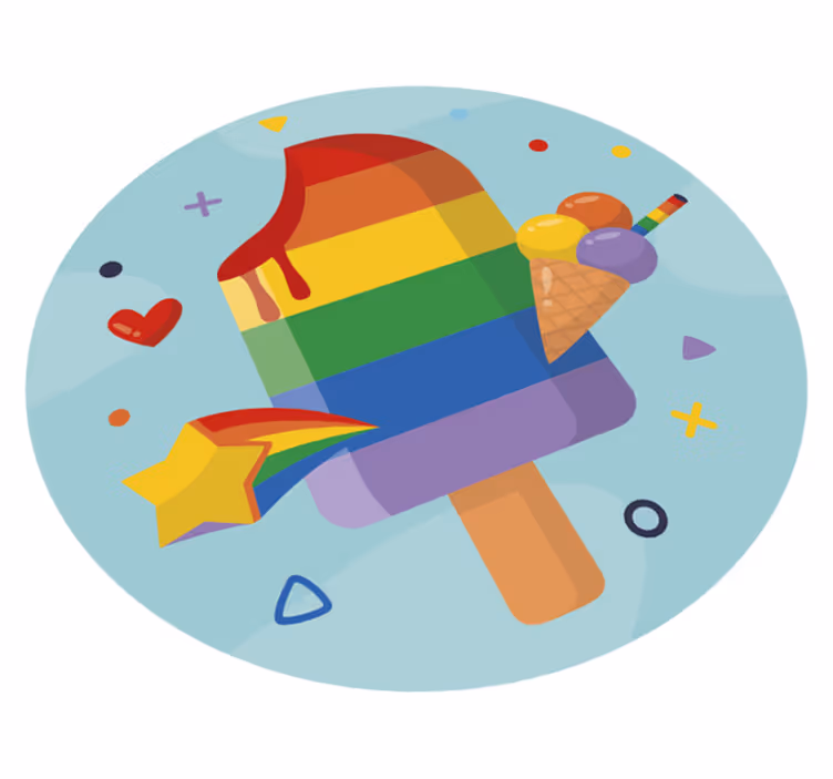 Jään lollies sateenkaari moderni vinyylimatto - Tenstickers