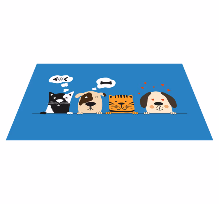 Söpöjä lemmikkien ilmeitä eteisen vinyylimatto - Tenstickers