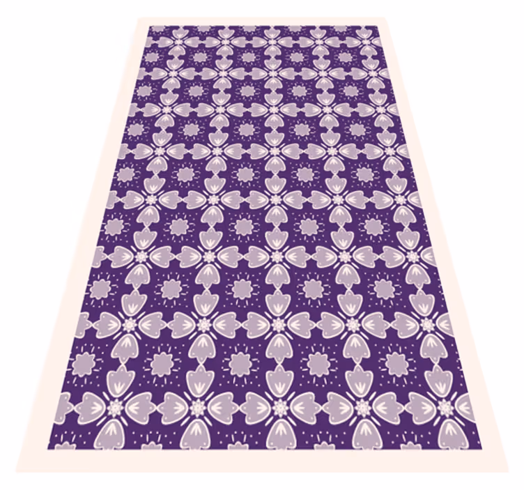 Violetti laattakuvio kukka vinyylimatto - Tenstickers