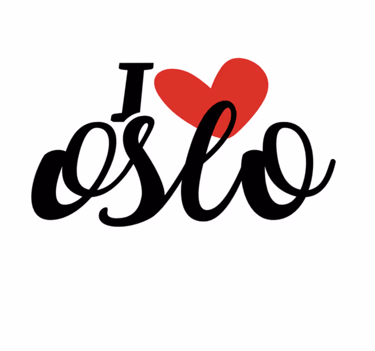 Sydämellinen oslon rakkaus lauseke vinyylimatto - Tenstickers