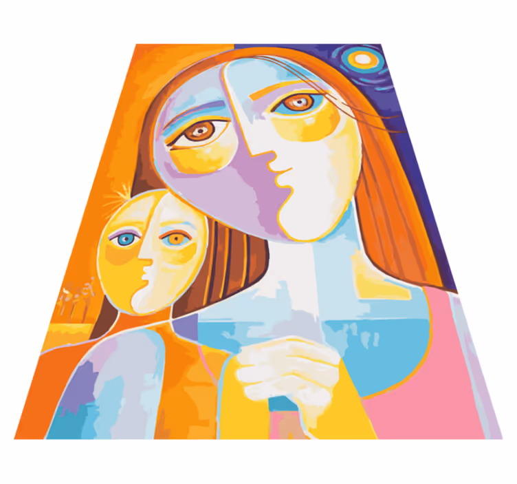 Värikkäitä abstrakteja kasvoja mosaiikki vinyylimatto - Tenstickers