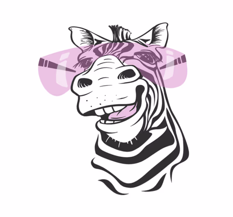 Hymyilevä seepra eläin vinyylimatto - Tenstickers