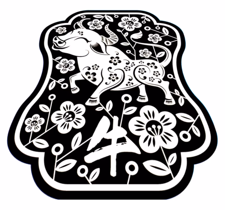 Klassinen lehmä vinyylimatto eläinpainatus - Tenstickers